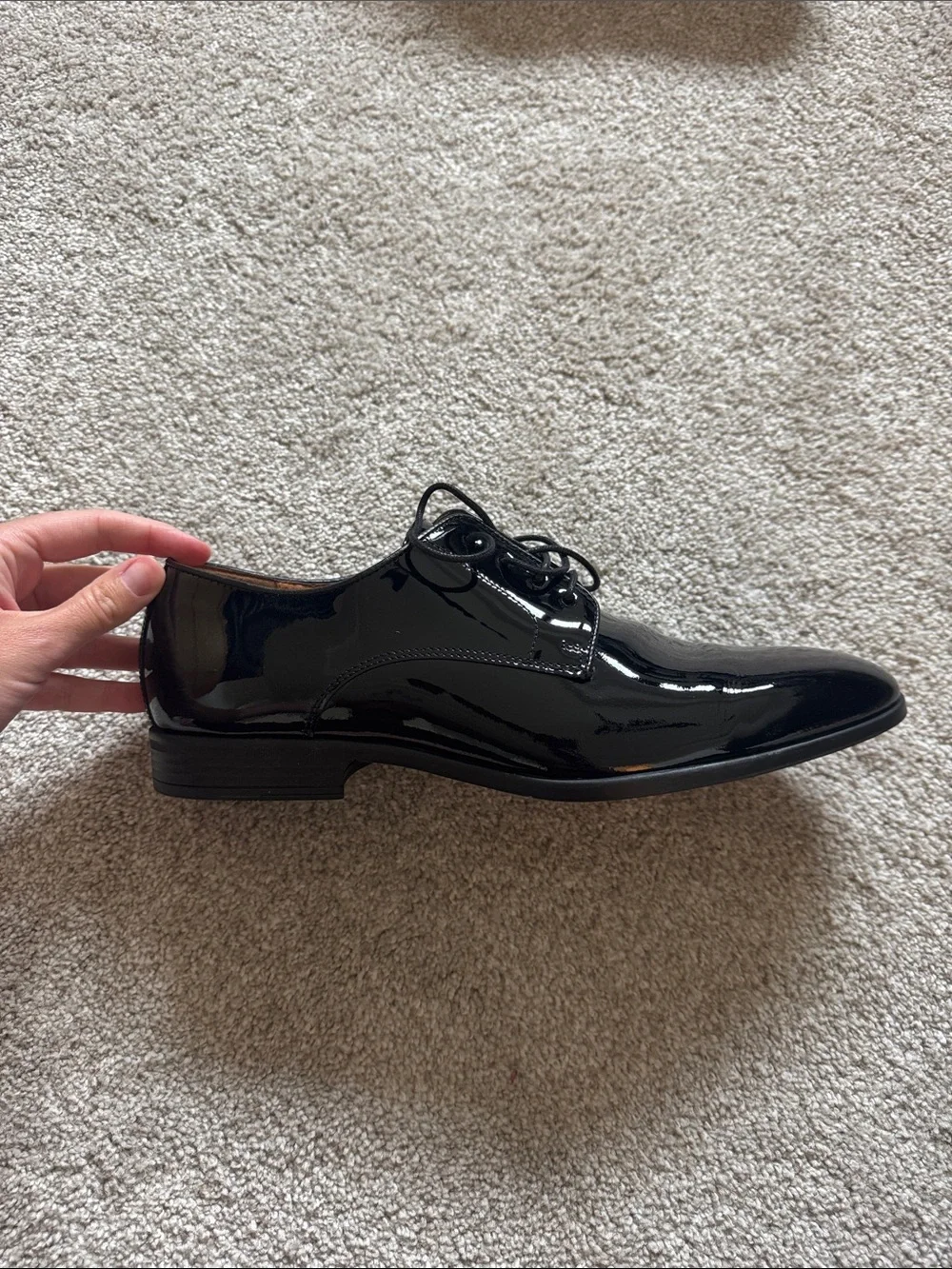 Ted Baker Black Patent Leather Lace-Up Oxfords